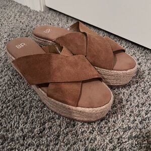 Platform Brown Suede Sandal